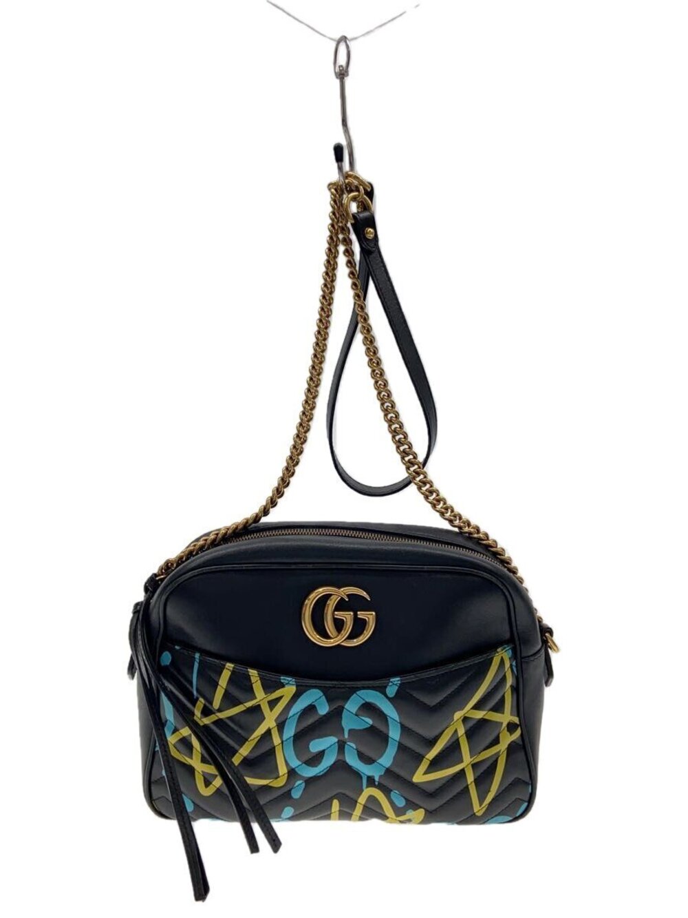 Gucci Marmont shoulder bag black graffiti GucciGhost